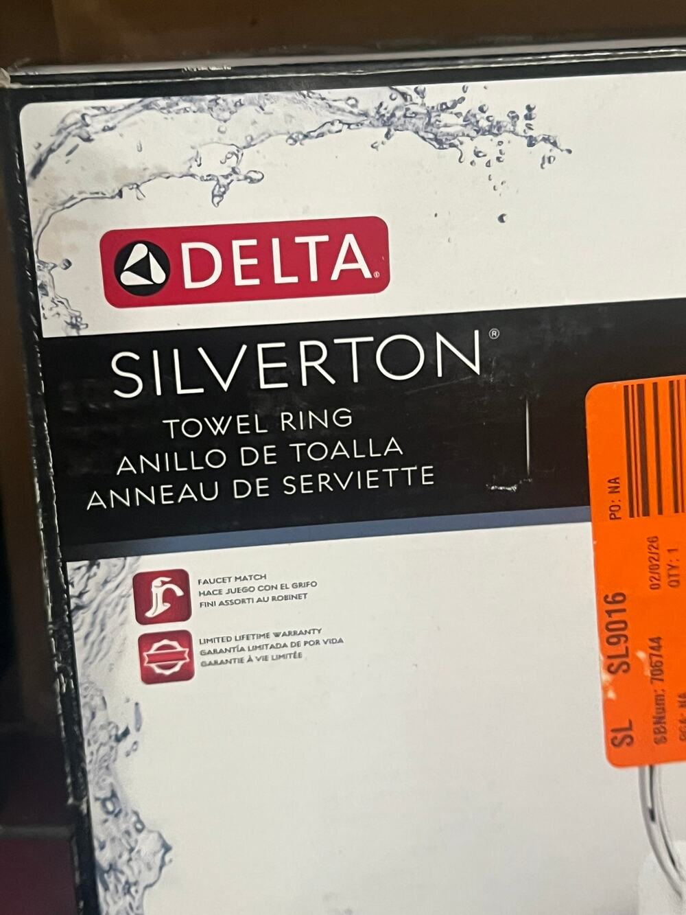 Delta Silverton Towel Ring Bathroom Wall Mount Hardware NEW
